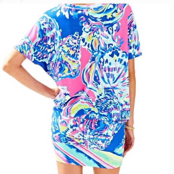 Lilly Pulitzer Lowe MultiCoastal Retreat Engineered DropWaist Stretch Dress L - Picture 7 of 15